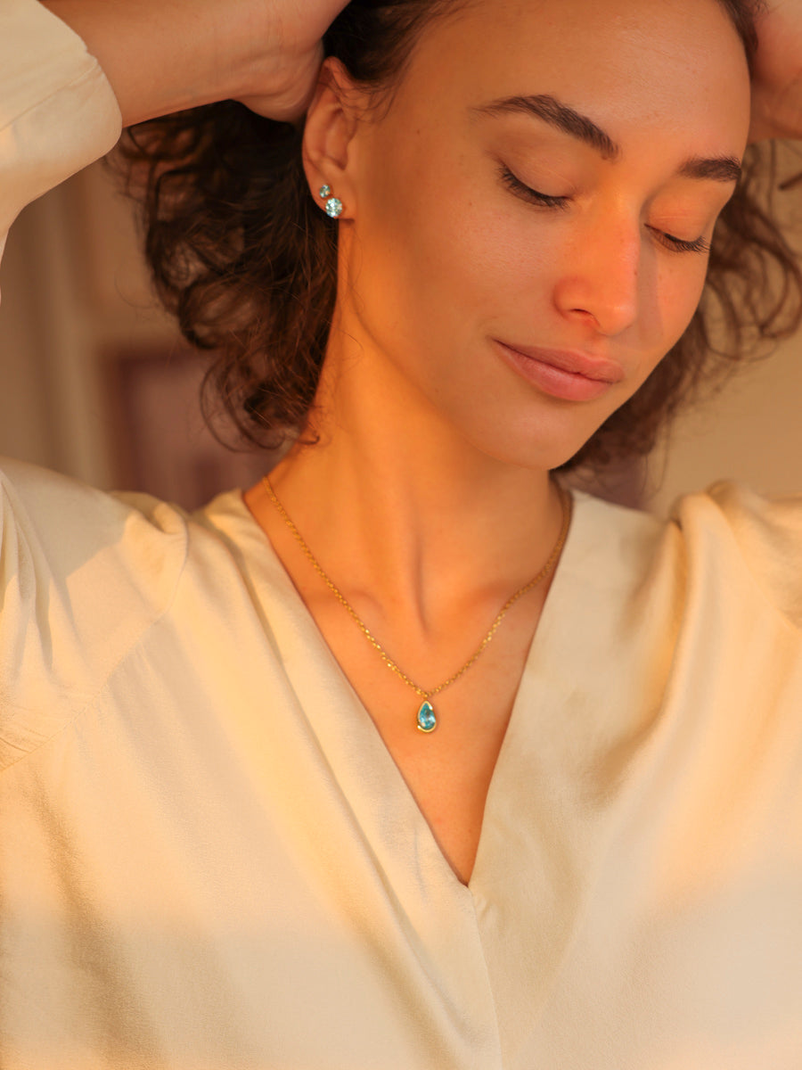 Crystal Delight Light Blue Small Stub-Ohrringe