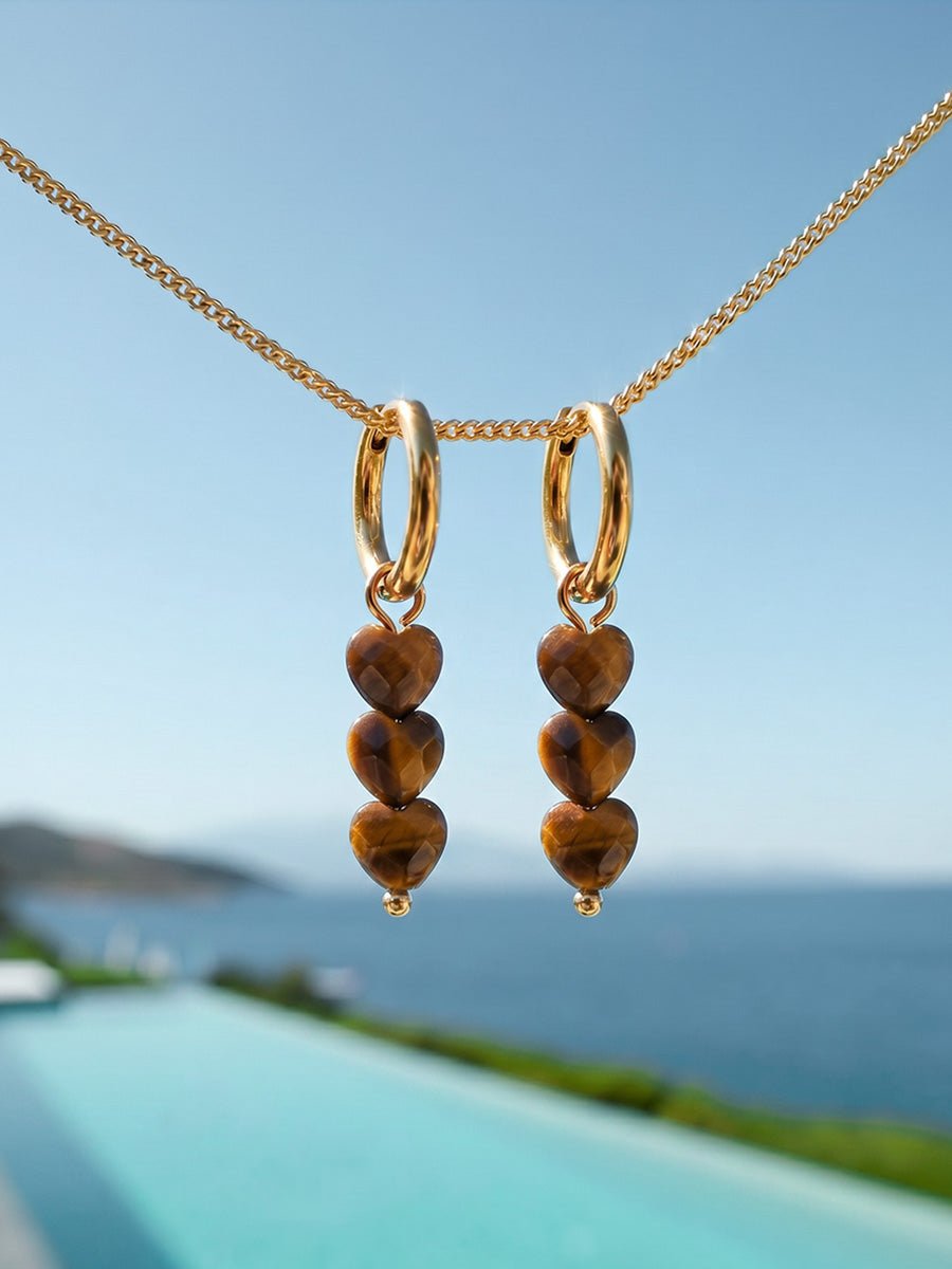 Love Droplets Tiger's Eye Ohrringe
