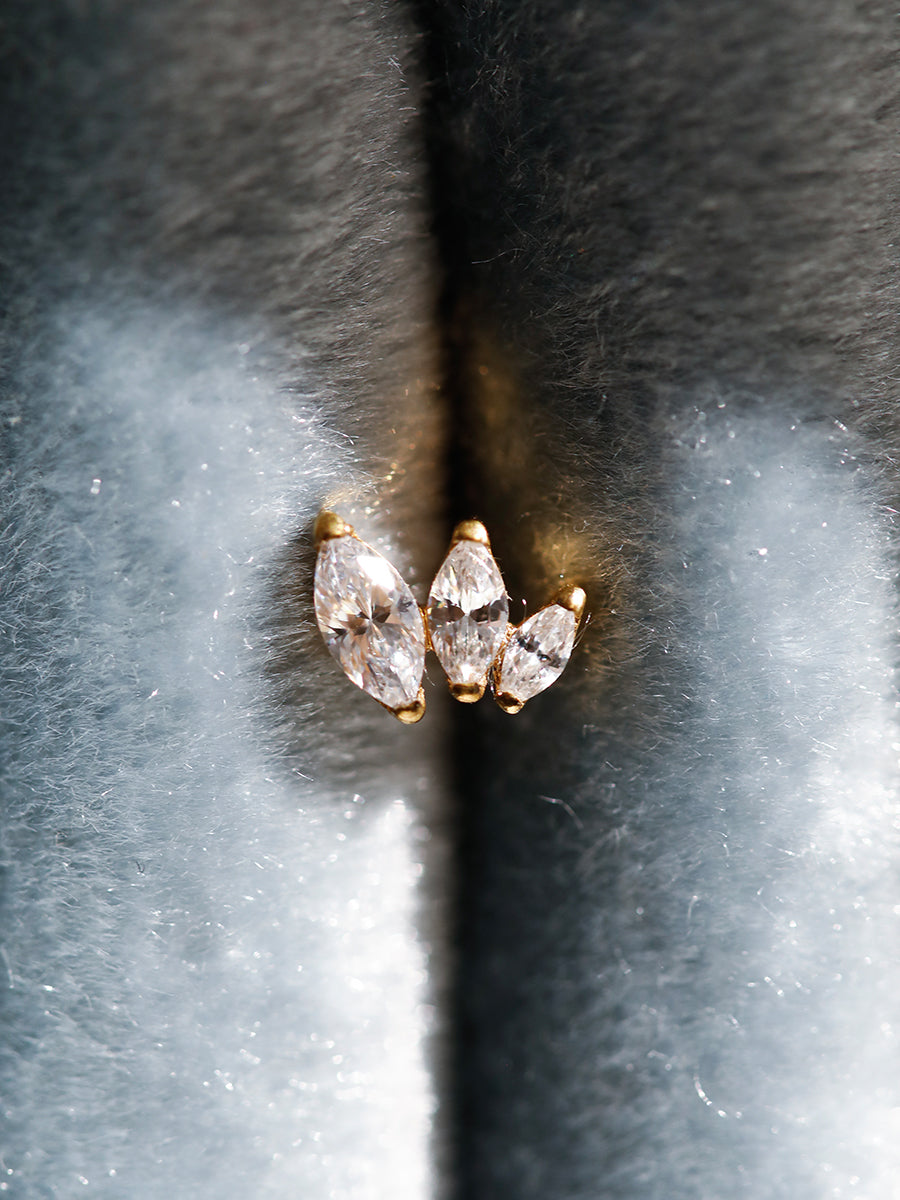 Triple Marquise Leaf Titan Piercing
