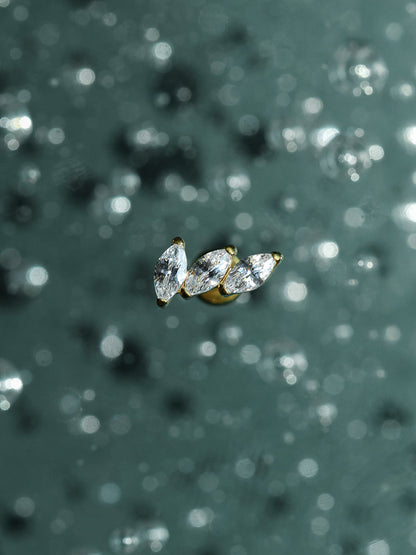 Pave Leaf Titan Piercing