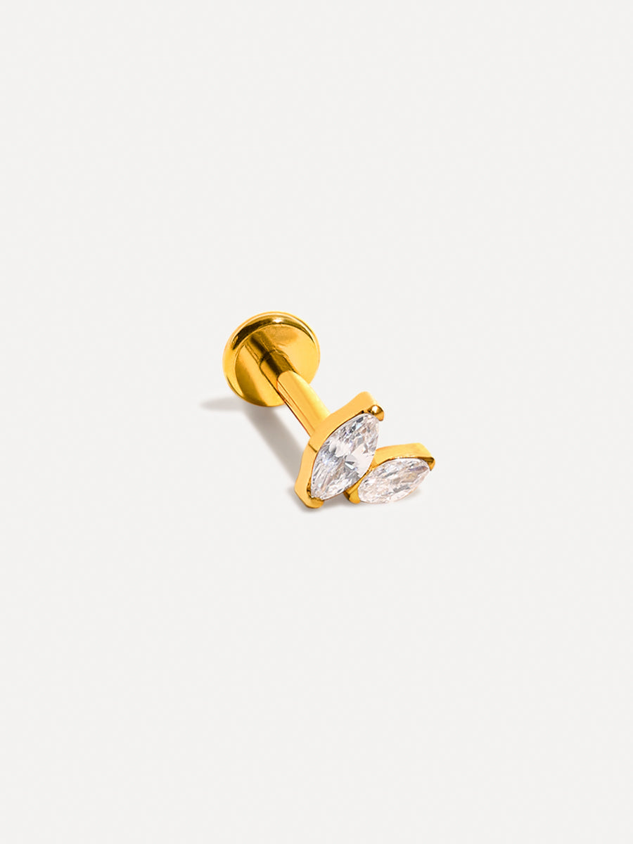 Double Marquise Leaf Titan Piercing