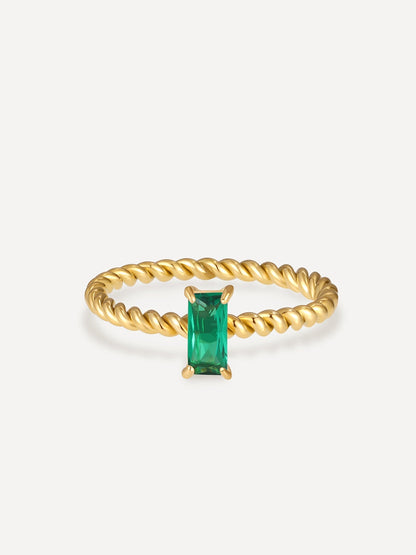 Green Precious Twist Ring