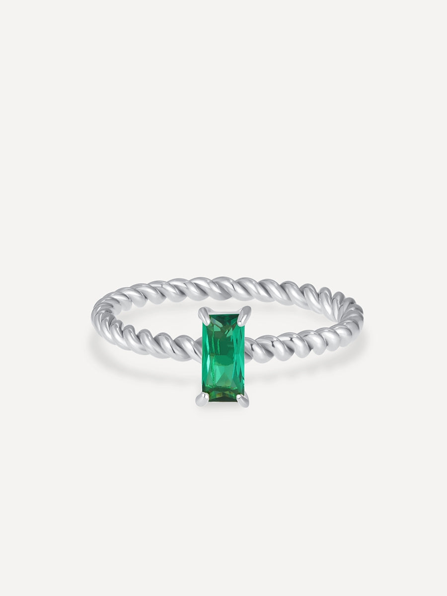 Green Precious Twist Ring