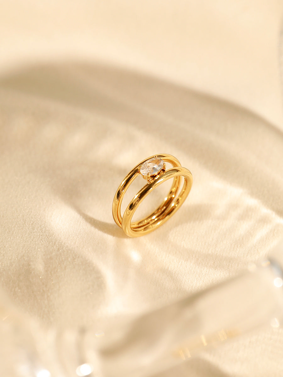 Sea and Sky Double Circular Ring