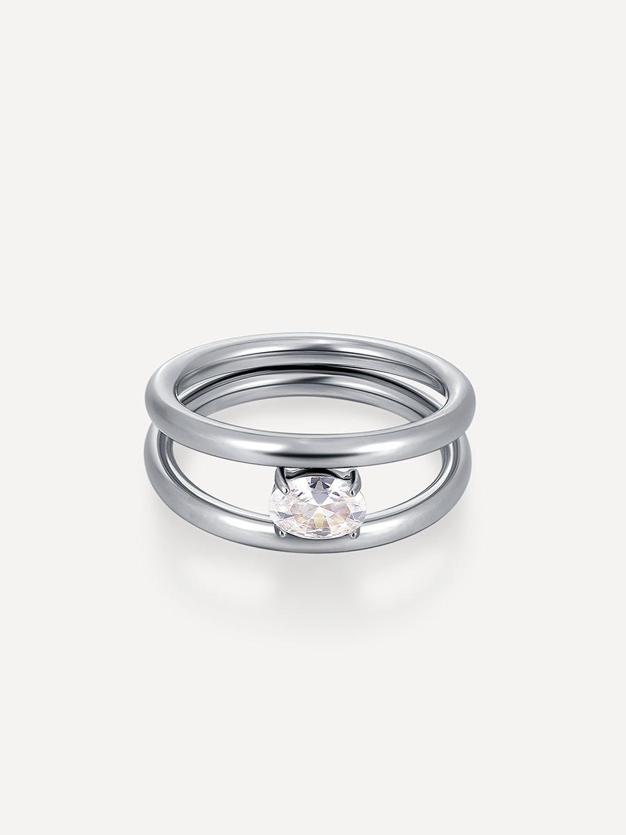 Sea and Sky Double Circular Ring