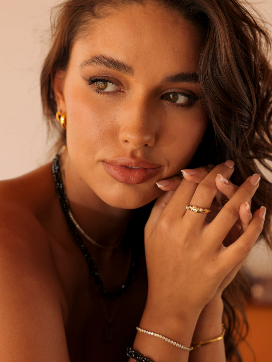 Crystal Pearl Ring
