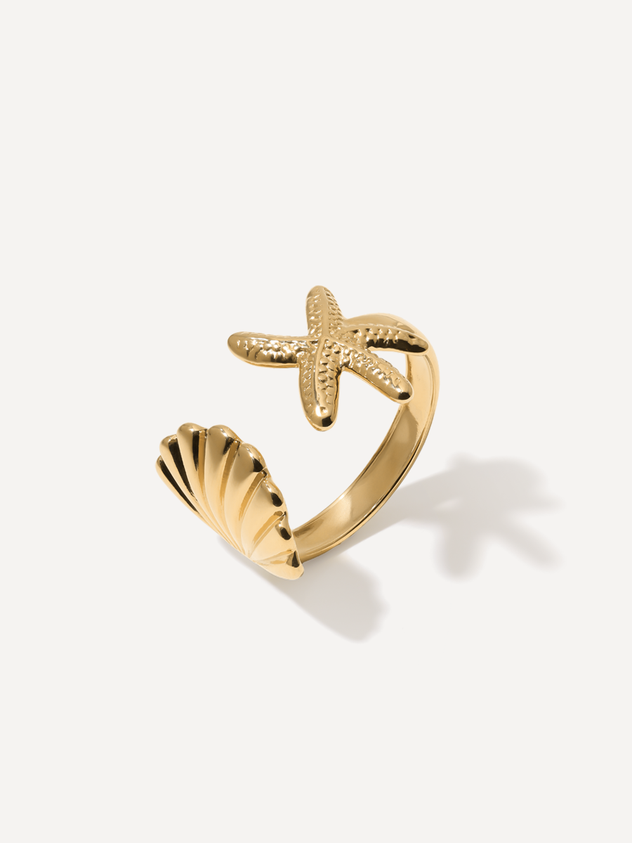 Shell Starfish Ring