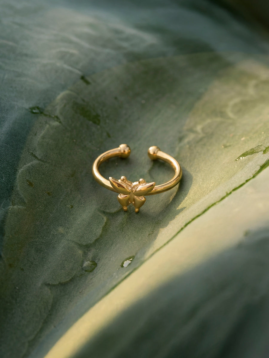 Moonlit Butterfly Ring