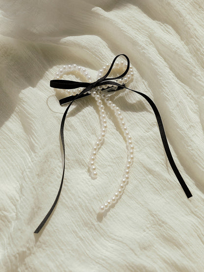 Pearl Ribbon Hairclip