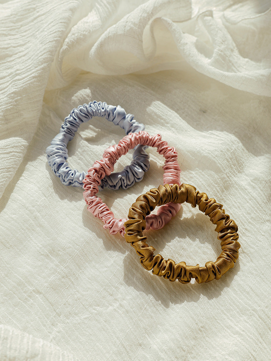 Serene Brown Pure Silk Scrunchie