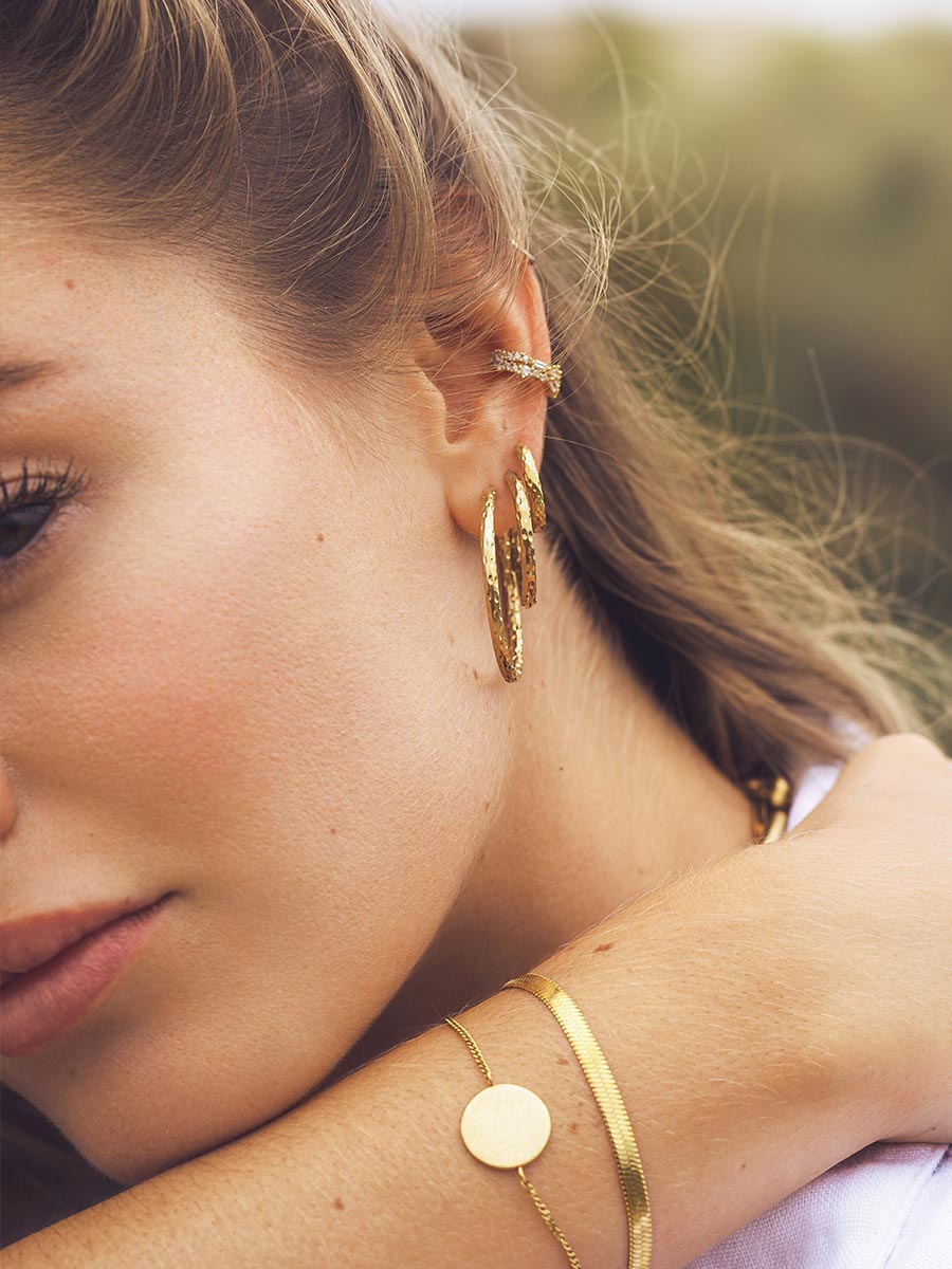 25MM TEXTURED HOOPS MEDIUM OHRRINGE