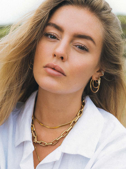 35MM TEXTURED HOOPS LARGE OHRRINGE
