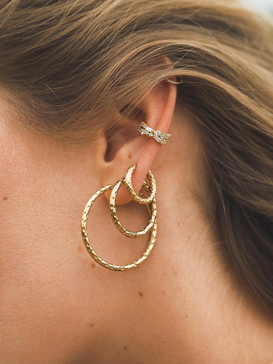 35MM TEXTURED HOOPS LARGE OHRRINGE